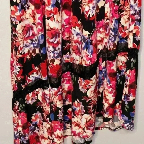 Torrid Skater Midi Studio Knit Lace Floral Multi Colored Dress NWT 2 2X 18/20 - Picture 7 of 11